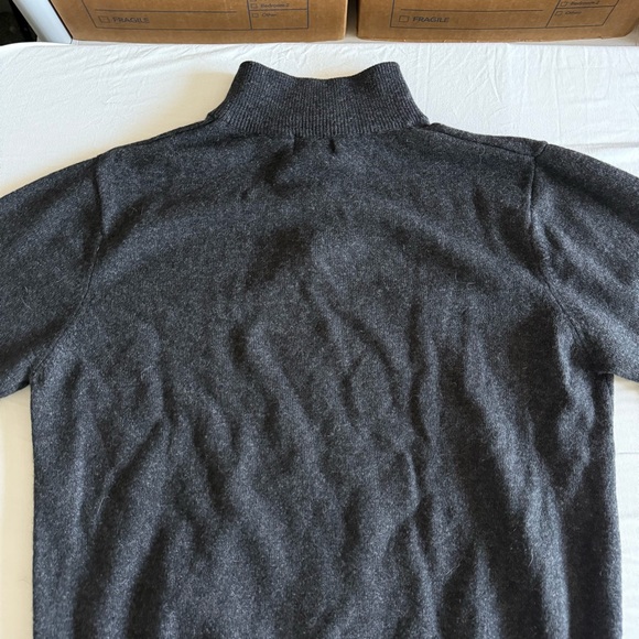 LL‎ Bean Lambs Wool Henley Sweater Mens Medium Gray Fisherman Coastal Outdoors - Picture 8 of 15